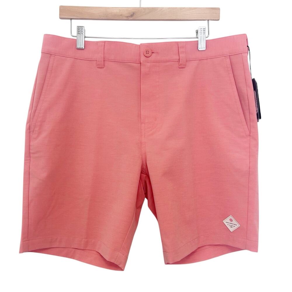 Travis Mathew Peach Tech Chino Shorts 8" Inseam Sz 32